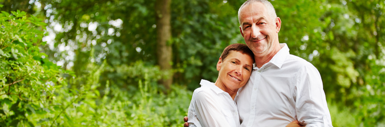 Man and woman in white shirt