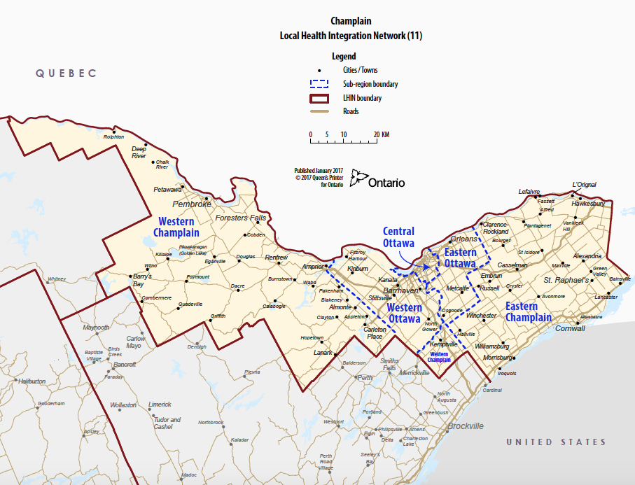 Champlain Region Map